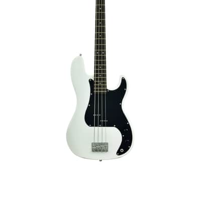 CNZ Audio PB Electric Bass Guitar - Rosewood Fingerboard, Maple Neck, White Finish image 1