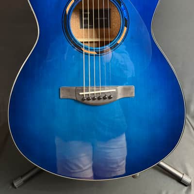 Yamaha TAS1E TransAcoustic Folk Acoustic-Electric Guitar Ultra Marine w/ Soft Case (066) image 2
