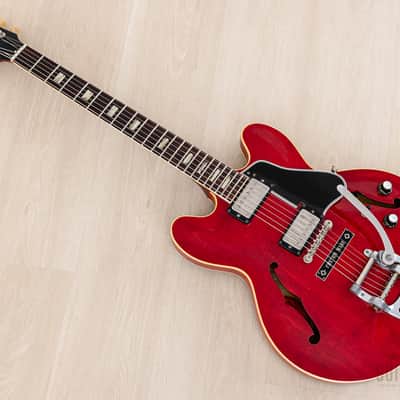 1962 Gibson ES-335 TDC Vintage Semi-Hollow Guitar Cherry w/ Bigsby, Pat # Pickups, Lifton Case image 13