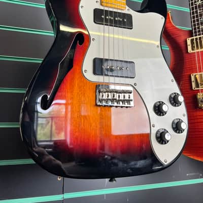 Fender Modern Player Telecaster Thinline Deluxe 3-Colour Sunburst 2014 Electric image 3
