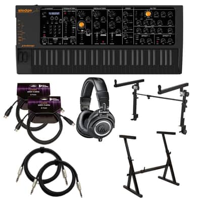 Studiologic Sledge 2 Black 61-Key Synthesizer with Headphones, Stands, & Cables