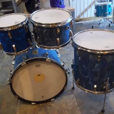 Modern Drum Shop New York City Custom Designed 4 Piece Drum Set Blue Swirl image 7