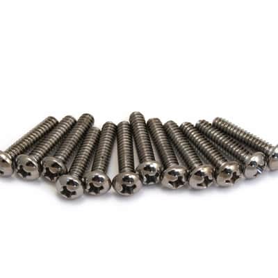 099-4925-000 12 Genuine Fender Guitar Chrome Pickup Mounting Screws
