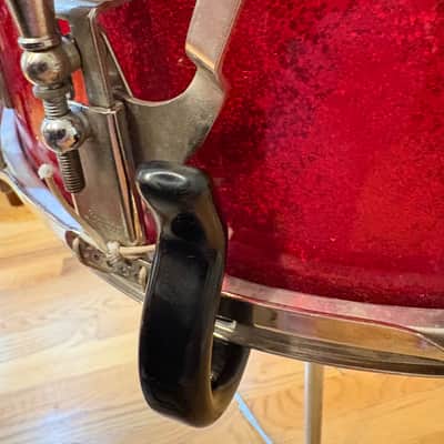 Ludwig Vintage Pioneer 6 lug snare drum 1966 - Red Sparkle image 16