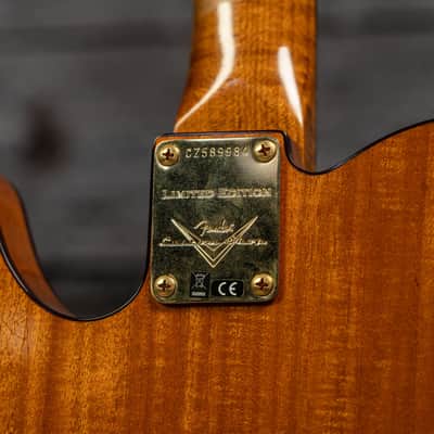 Fender Custom Shop Limited Edition Bow Tie Telecaster Custom Relic with Gold Hardware - 3A Rosewood Fingerboard, Black with Aged Natural Back and Sides image 11