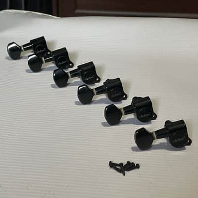 2005 Era Jackson Dinky Guitar Black Reverse Jin Ho Korea Tuners Tuning Pegs 6 In Line image 1