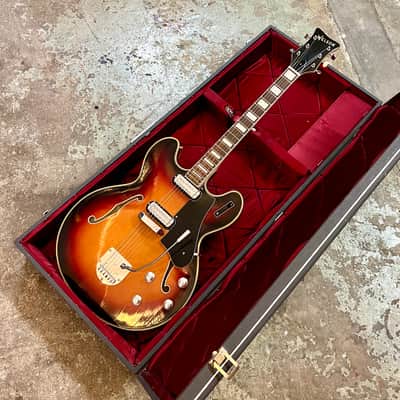 Welson DS-2T Hollowbody electric guitar 1960’s - Sunburst vox EKO Crucianelli es-335 original vintage italy image 4
