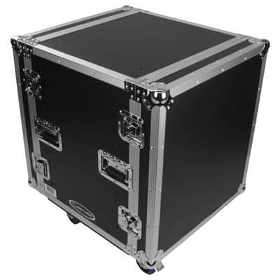 Odyssey FZS12W 12U Shock Mount Rack Flight Case with Wheels image 1