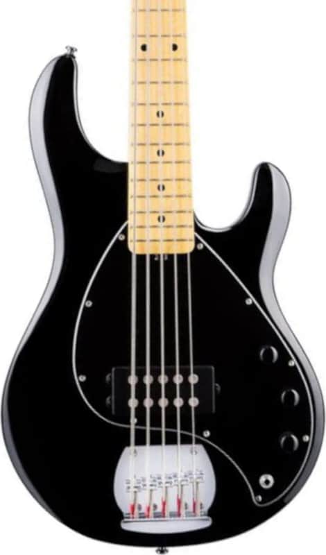 Sterling StingRay RAY5 5-String Bass Guitar, Maple Fingerboard, Black image 1