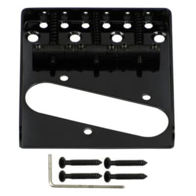 SGM Vintage Style Tele Bridge, Replacement for Telecaster or similar style, Black image 1