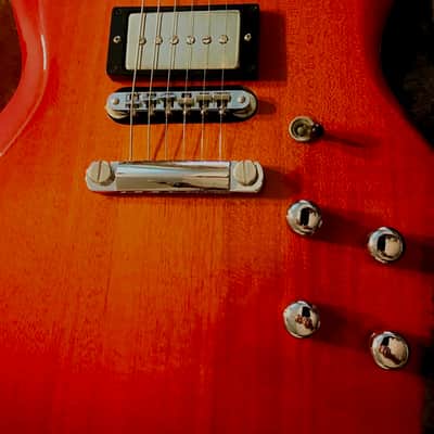 J.W. Van SG style neck through Electric guitar Cherry Burst image 1