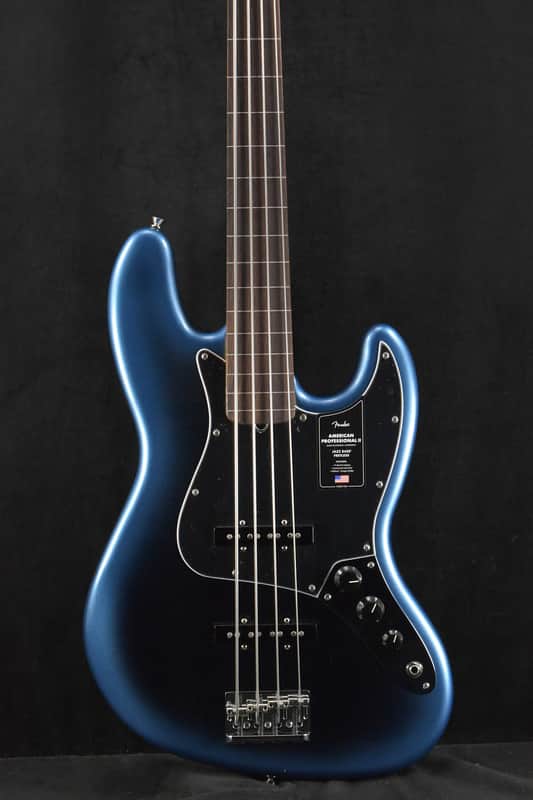 Mint Fender American Professional II Jazz Bass Fretless Dark Night Rosewood Fingerboard image 1
