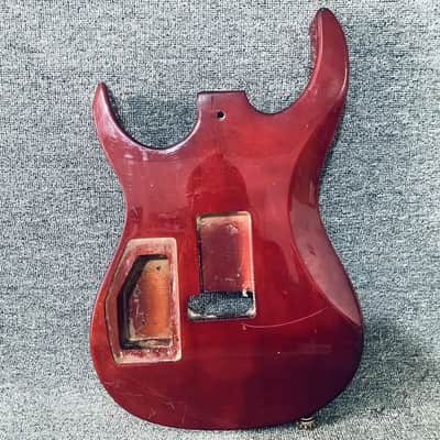 Transparent Red Floyd Rose Ready Guitar Body, Unfinished image 4