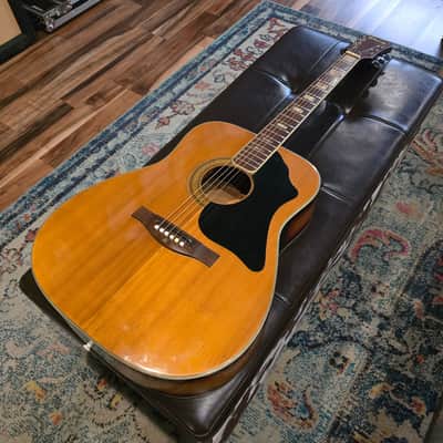 Early 1970's Univox MIJ Dreadnaught - Flame Maple Sunburst - Sold Woods - w/OHSC image 6