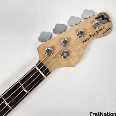 Marco Bass Guitars TFL-24 4-String Jazz Bass 34.5" Scale Flame Maple Neck 9.32 Pounds image 12