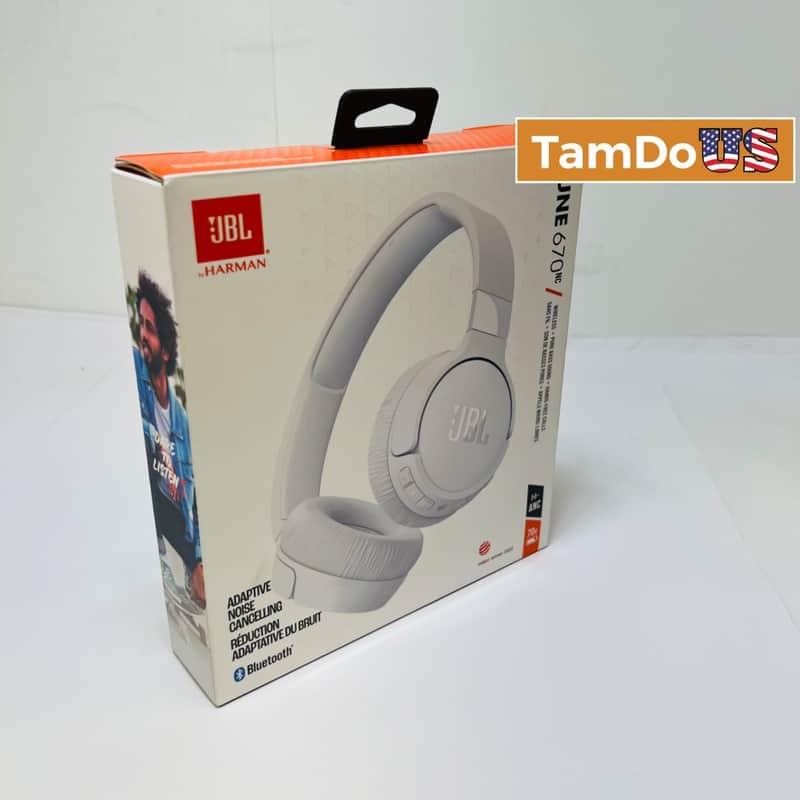 JBL Tune 670NC Wireless Adaptive Noise Cancelling Headphones Bluetooth White image 1