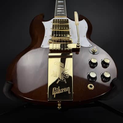 Gibson Custom M2M 1963 Les Paul SG Custom 3-PU Maestro VOS Gold Hardware - Walnut image 3