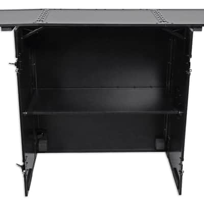 ProX XS-DJSTN BL Foldout Mobile DJ Combo Table Desk Facade w/ Wheels+Cup Holder image 4