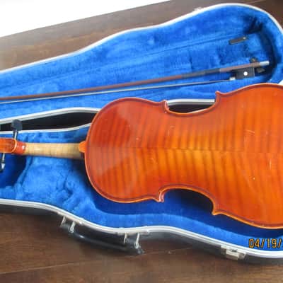 J Balaton brand violin with case and bow. Made in Hungary image 1