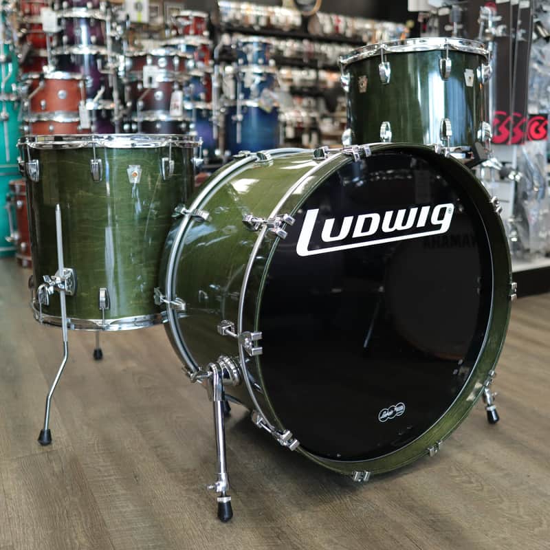 Pre-Owned Ludwig Classic Maple 3-PC Shell Pack 14/16/24 (Green Lacquer) imagen 1