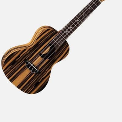 Luna Uke EX BWE Crescent Black/White Ebony Concert w/ Gigbag image 6