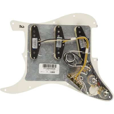 Fender Pre-Wired Strat® Pickguard, Custom Shop Fat 50's SSS, Parchment - 0992340509 Bundle w/ 12-Pack Guitar Pick and Liquid Audio Polishing Cloth image 5