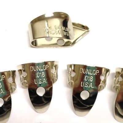 Dunlop Finger Picks with Thumb Pick  Metal Nickel Silver  .018 inch