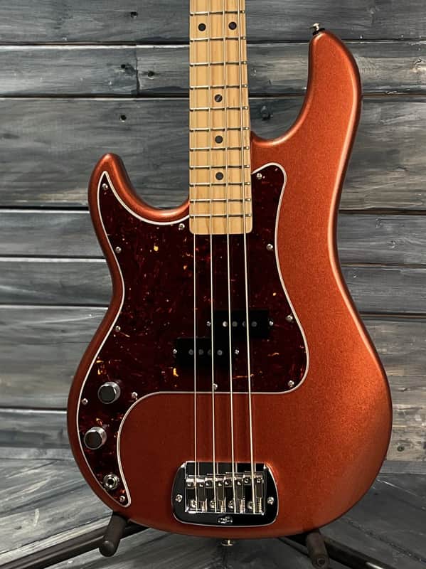 Used G&L Left Handed USA LB-100 4 String Electric Bass with Case- Spanish Copper Metallic image 1