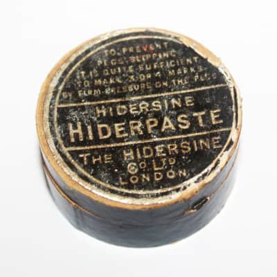 Vintage 1960's Cardboard Box Container Hidersine Hiderpaste Peg Paste To Prevent Pegs Slipping The Hidersine Co Ltd London Case Candy image 1