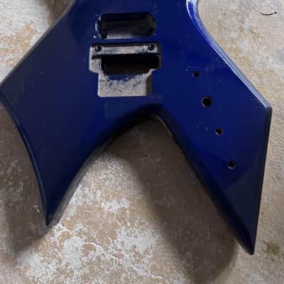 Metallic Blue HH Warlock Style Guitar Body image 2