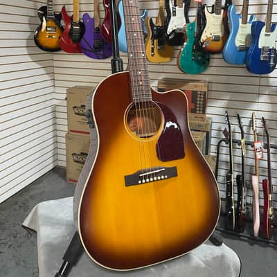 Epiphone Inspired by Gibson J-45 Standard EC Acoustic-Electric Guitar - Honeyburst w/Gig Bag & PLEK*D #390 image 4