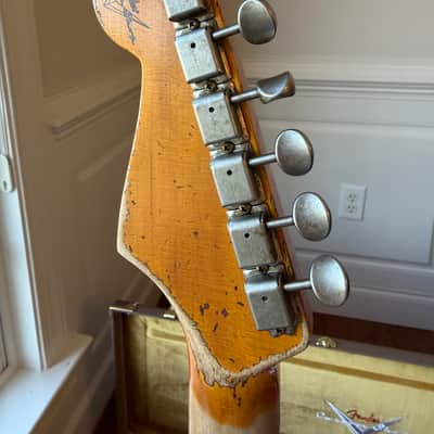 2026 Fender Custom Shop ‘61 Stratocaster SR25 Super Heavy Relic - Red Sparkle over 3 Tone Sunburst image 8