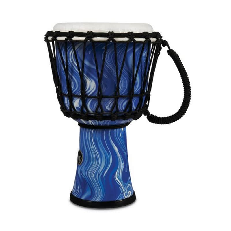 Latin Percussion LP1607BM World 7" Rope Circle Djembe, Blue Marble image 1