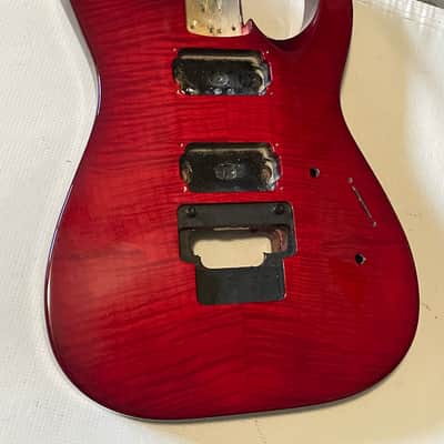 2000's Japan Jackson DKMG Dinky Red Flame Guitar Body Floyd Ready image 4