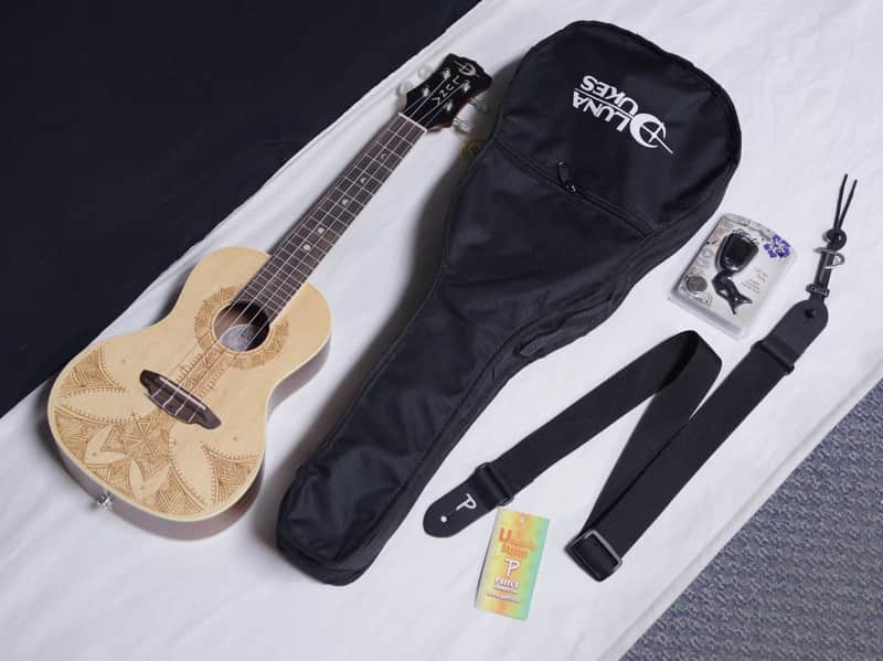Luna Uke Sahara Spruce concert Ukulele new w/ Gig Bag, Strap, & Tuner image 1