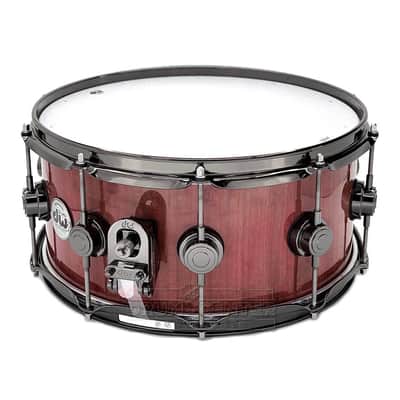 DW Collectors Purpleheart Snare Drum 14x6.5 Natural w/Black Hardware image 2