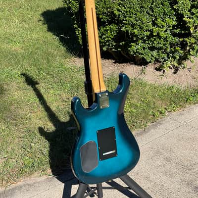 1981 Kramer Blue Sunburst Strat Head Pacer with the original HSC and paperwork image 5