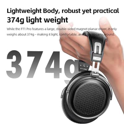 FiiO FT1 Pro Open-Back Planar Magnetic Wired Hi-Fi Headphones for Home, Studio, Recording, High Sensitivity (Black) image 9
