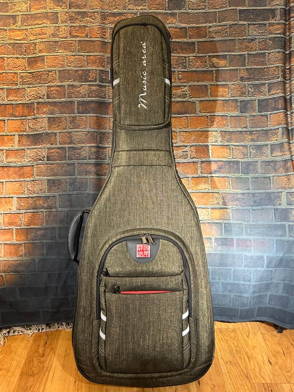 Music Area Wind 30 Multi-Compartment Heavily Padded Acoustic Gig Bag - Olive Green image 1