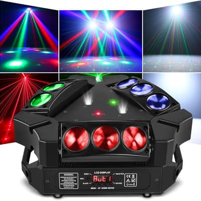 Moving Head DJ Lights 9 X 10W RGB LED DJ Lighting Stage Lighs DJ Moving Light for Parties Lights DMX Mode Sound Activated for Party Wedding Concert Disco DJ Concert Show image 5