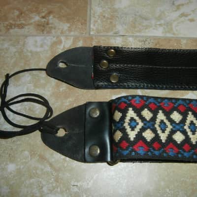 Vintage 1960's Ace-Style Guitar Strap! Metal Buckle! Red, White, and Blue! image 6