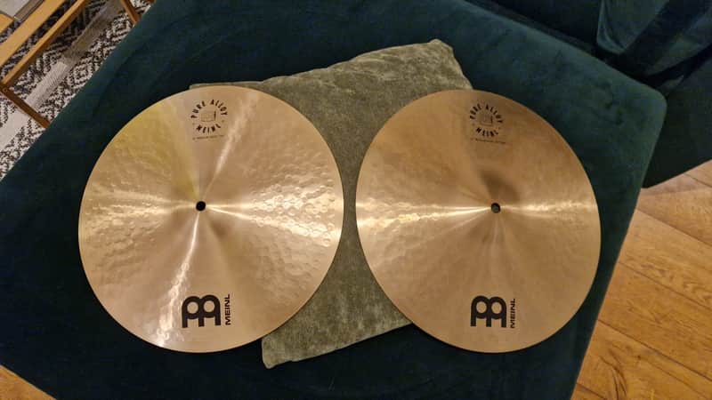 Meinl 14" Pure Alloy Traditional Medium Hi-Hat Cymbals (Pair) 2017 - Present - Traditional image 1