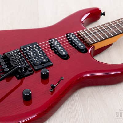 1996 ESP Mirage Superstrat SSH Trans Red w/ Floyd Rose, Hangtags image 6