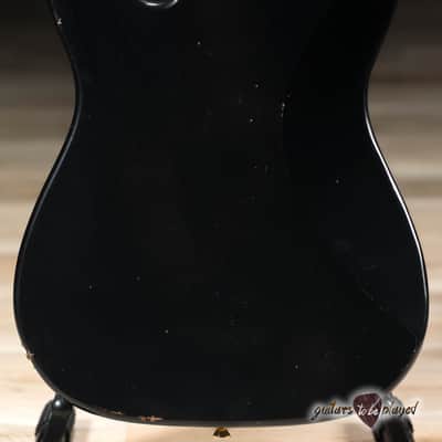 Shabat Lion Special Mahogany Humbucker Guitar w/ Flame Maple Neck – Black image 8