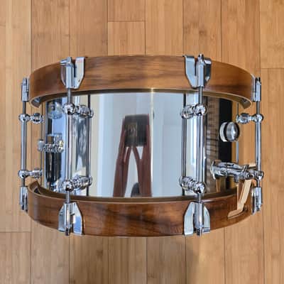 Snares - Dunnett Classic Drums 7x14 Stainless Steel w/Hybrid MetalWood Acacia Hoops image 5