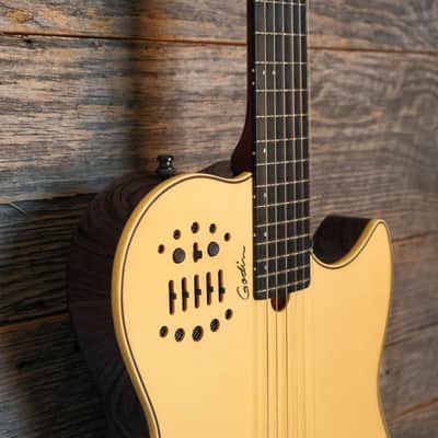 Used Godin Multiac Nylon A/E Guitar - Natural High Gloss w/Bag image 5