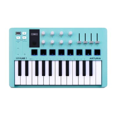 Arturia MiniLab 3 Compact MIDI Keyboard Controller with 25 Keys, RGB Pads and USB DAW Integration (Special Edition, Aquamarine) image 3
