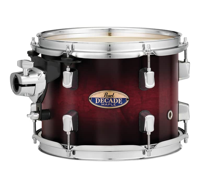 Pearl Decade Maple 8x7" Deep Red Burst Lacquer #261 Rack Tom Tom Drum w/Opti-Loc Mount | WorldShip | NEW | Authorized Dealer image 1