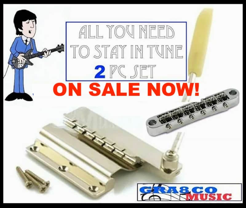 WD Chrome Short Maestro Vibrola Tremolo, WD Roller Saddle Bridge 4 Epiphone/Imported SG V Guitars image 1