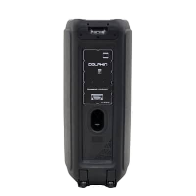 Dolphin SP-1270RBT Dual 12-Inch Premium Party Speaker, Bluetooth/USB/SD/FM/AUX, X-Bass, 5-Band EQ, LED Display, Quad Ring Lights image 4